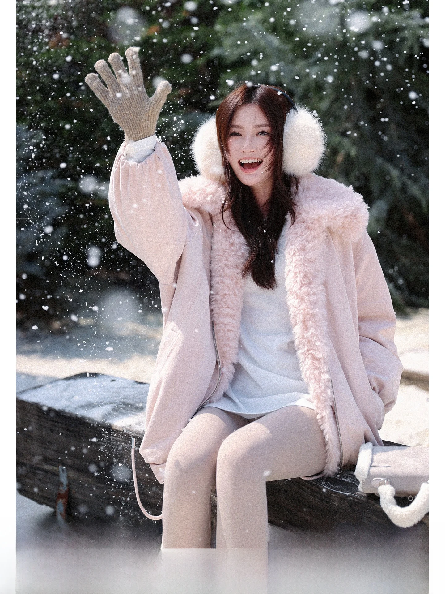 

Cherries Are Ripe Зимняя американская ретро замшевая куртка с меховым воротником ягненка, теплая женская пуховая парка, пальто свободного покроя из полиэфирного волокна