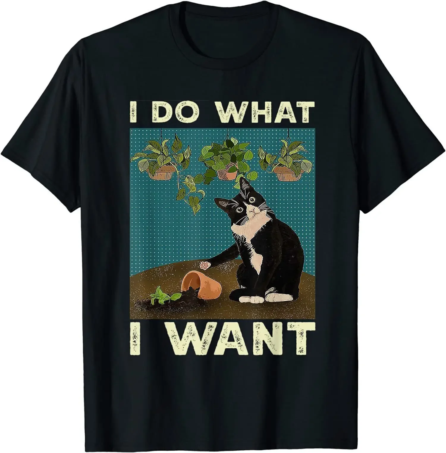 

Tuxedo Cat Gardening Funny Cat T Shirt Size S-5XL