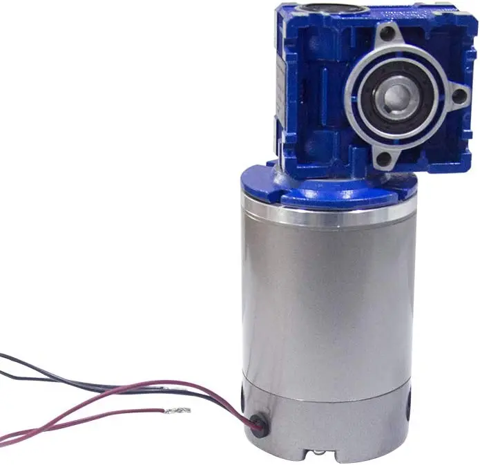 Bemonoc DC Motor 24V High Speed 240 RPM Turbine Worm Gear Reducer 60W with Gearbox Speed Reducer Ratio 7.5/1