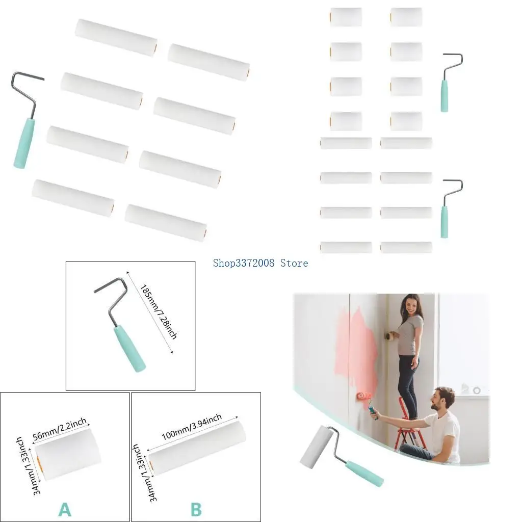 

9шт -пенопласта набор роллеров с пеной, маленькие пенопластовые ролики для стены и мебели