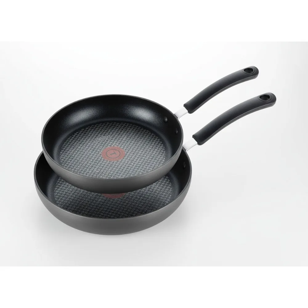 

Ultimate Hard Anodized Nonstick Fry Pan Set 2-Piece, 8 & 10 Inch, Oven Safe to 400°F, Dishwasher Safe for Easy Cooking