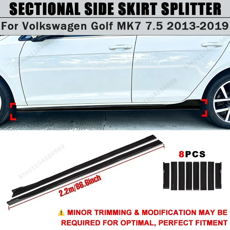 For Volkswagen Golf MK7 7.5 2013-2019 Side Skirts Extension Rocker Panel Splitter 86.6