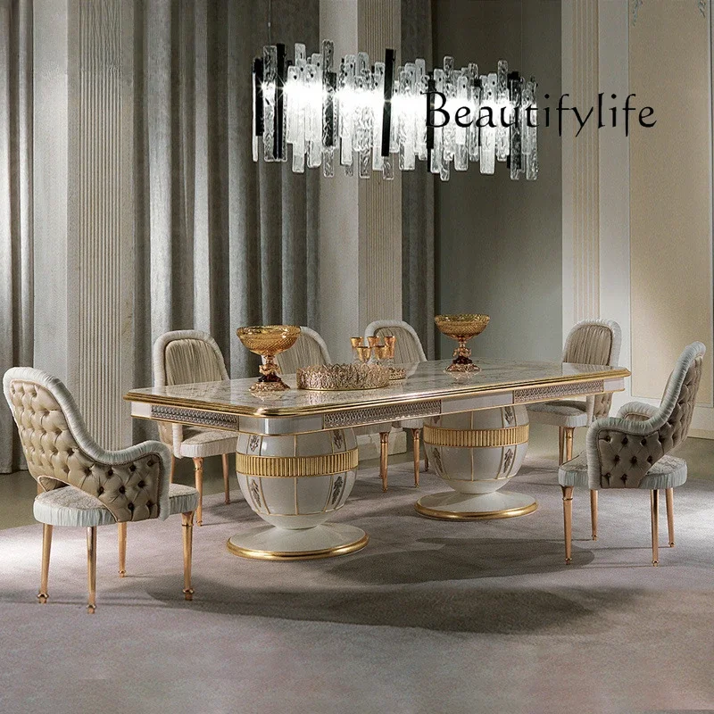 

Обеденный стол и стулья в европейском стиле, комбинация для французского ресторана, обеденный стол из массива дерева, прямоугольный обеденный стол X