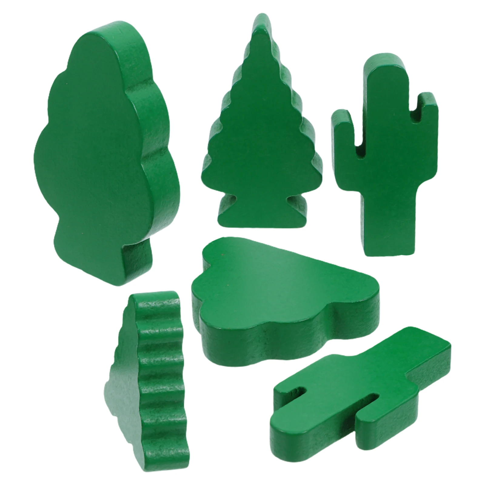 

6 Pcs Mini Wooden Tree Cactus Micro Landscape Craft Toys Forest Miniature Signs Building Blocks Decoration