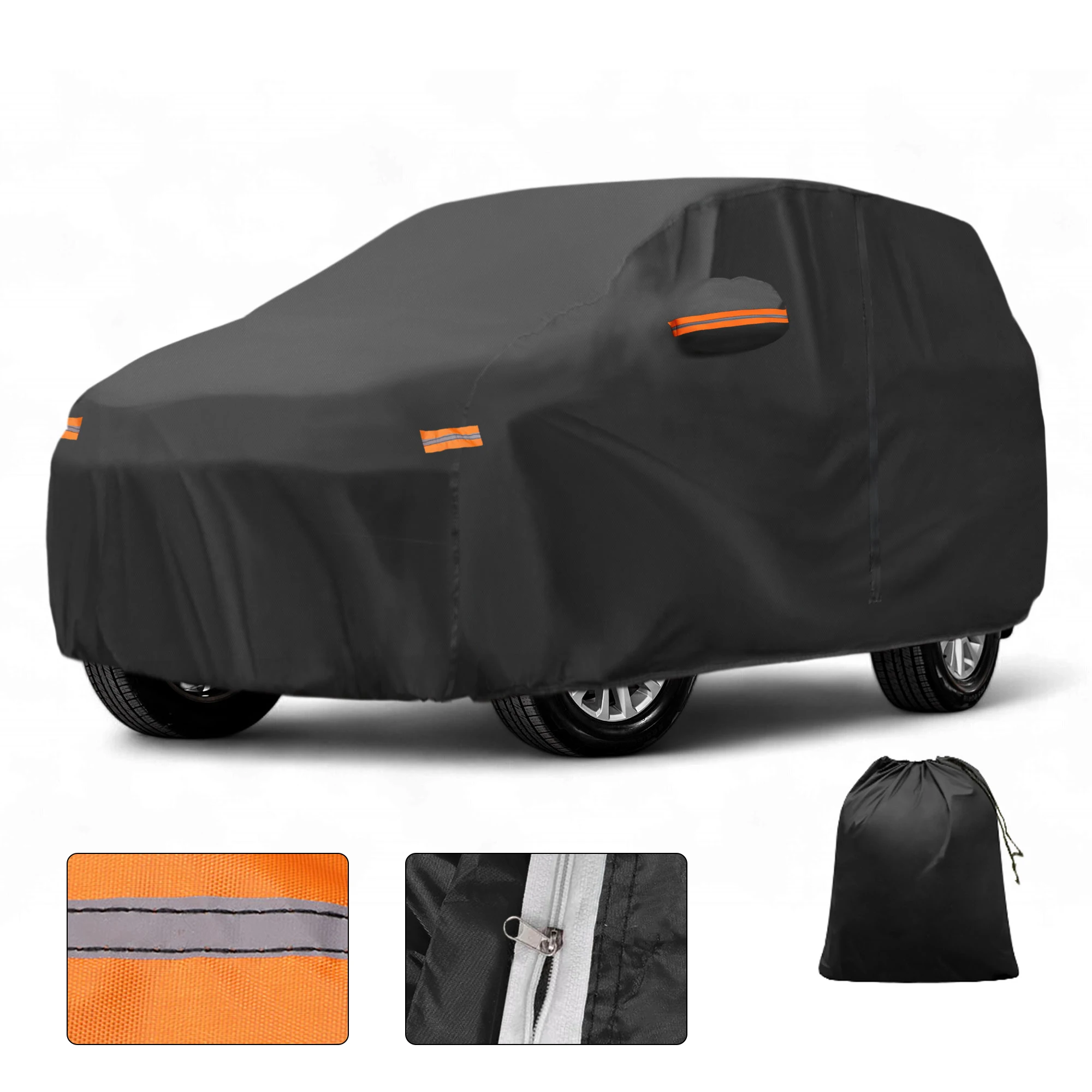 

Motoforti Car Cover Outdoor Waterproof Sun Rain Hail Protection with Left Side Door Zipper 210D-PU for Volvo C40