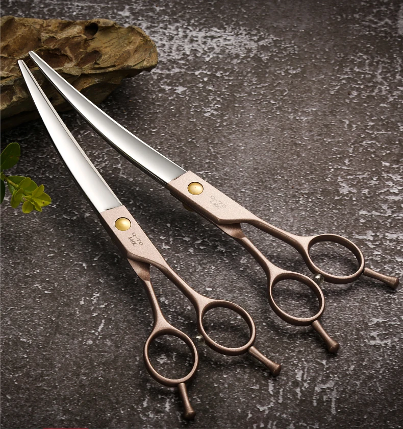 Fenice JP440C Hundeschere aus Stahl, 7/7,5/8 Zoll, Hundesalon-Schere, gebogene Haarschneideschere für Hunde, professioneller Groomer – Detail 16