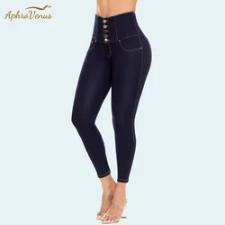 Frauen High-taille Stretch Slim-fit Denim Oversize Hose Gestaltung Butt Lift Jeans Mode Dünne Elastische Bein Jeans