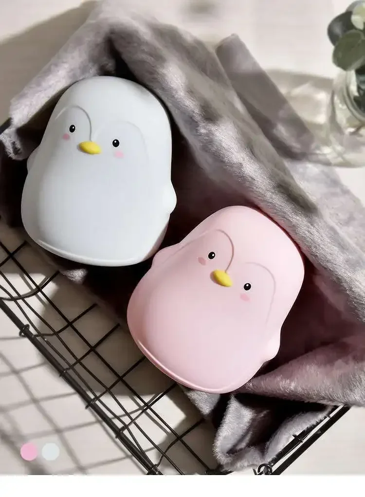 Penguin Silicone Night Light LED Pat Switch Children Gift Bedside Bedroom Infant Care USB Rechargeable Batteries Eye Protect