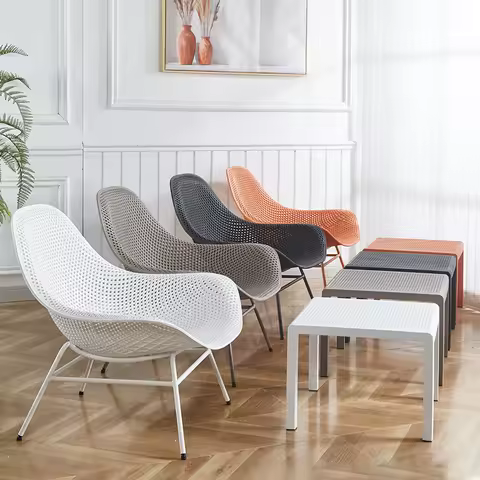 Waterproof and Sunscreen Open-air Balcony Deck Chair Beach Villa Courtyard Lunch Break Chair Breathable Chair