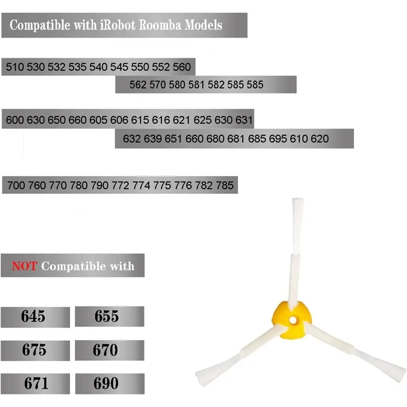 Per spazzola laterale per aspirapolvere Irobot adatta per Roomba 600 serie 700 e serie 500