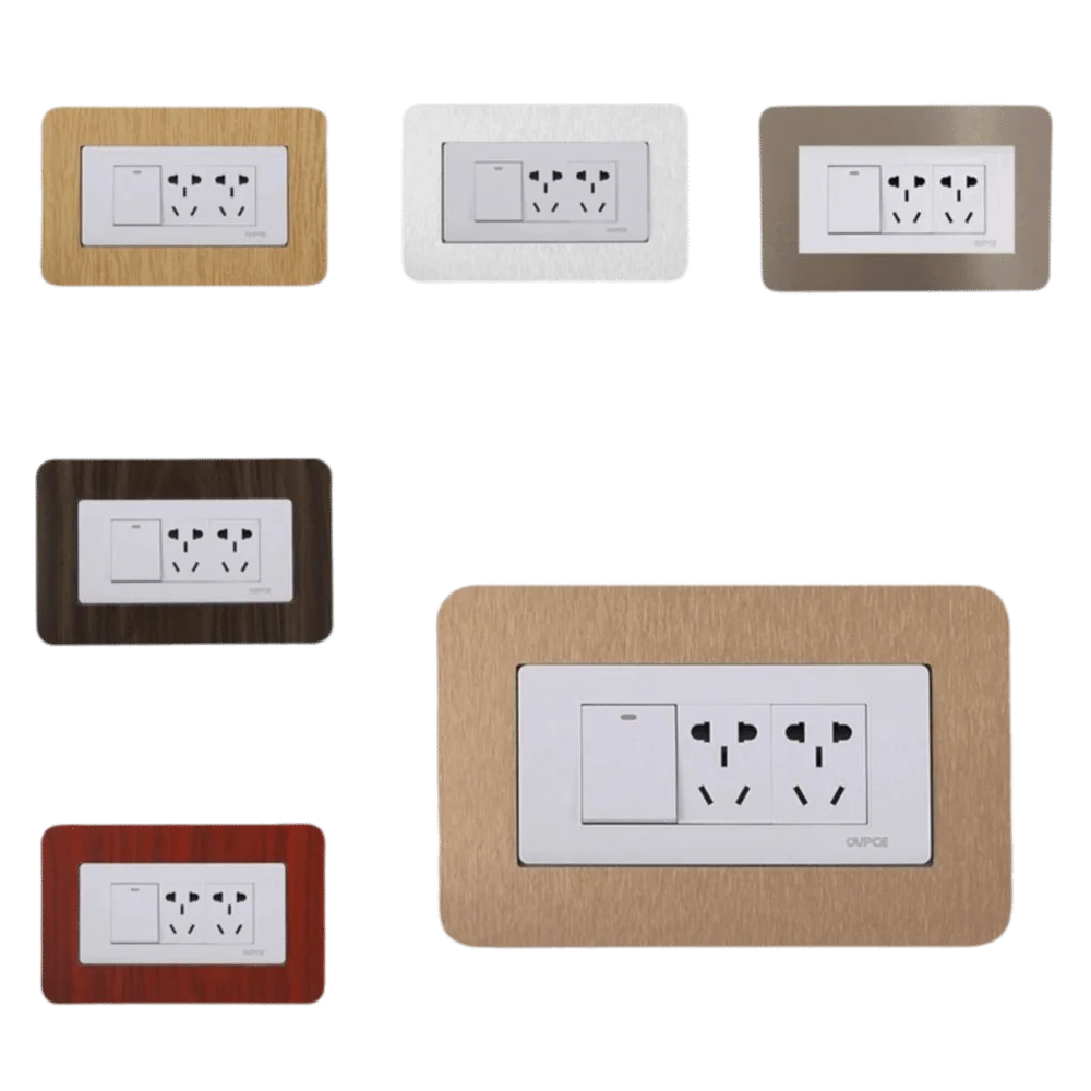 Resin Light Switch Sticker Anti-Dirty Dustproof Acrylic Wall Decor No Punch Installation Solid Color Design Socket Frame Cover