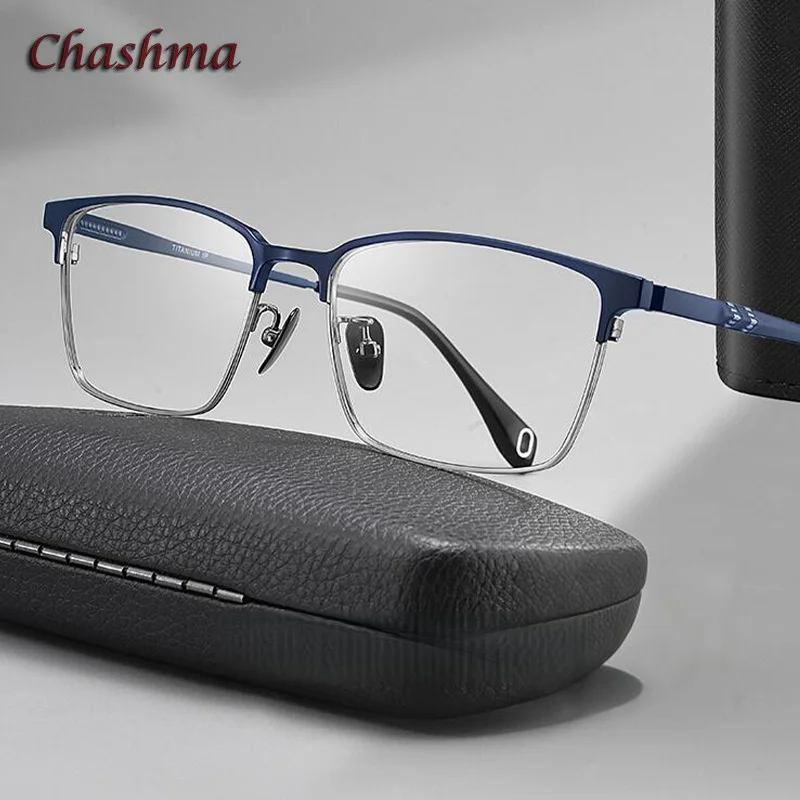 Chashma Prescription Glasses Rimmed Pure Titanium Luxury Eyewear Gentlemen Designer Gafas Men Eyeglass Frames Spectacle for Male