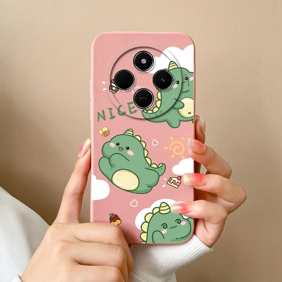 For Xiaomi Redmi 14C 4G inch Cover Funda Cartoon Pattern Case Liquid Silicone Matte Anti Drop Shell For Redmi14C 6.88 inch Coque