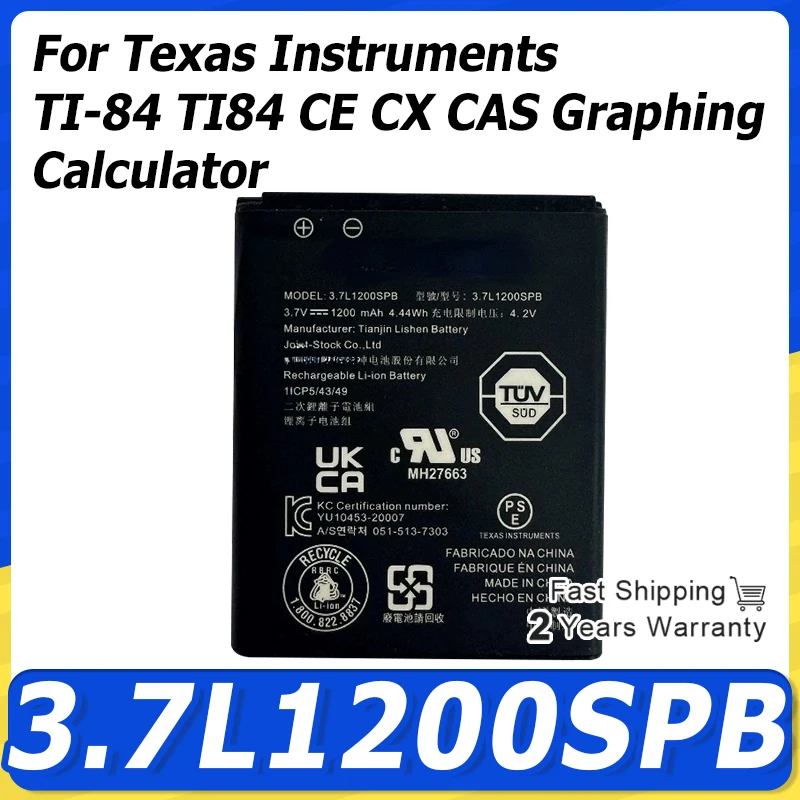 New 3.7L1200SPB Replacement Battery For Texas Instruments TI-84 TI84 CE CX CAS Graphing Calculator 3.7V 1200mAh Parts