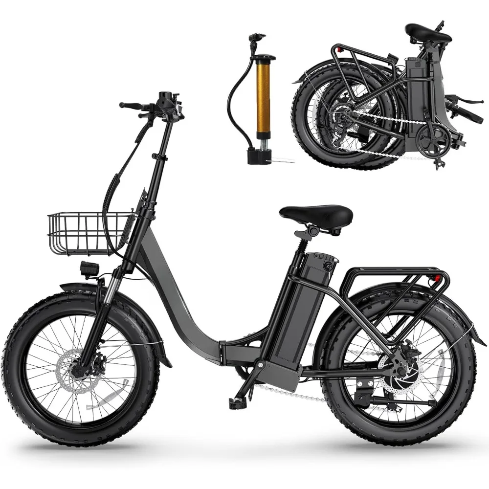 

L20A Electric Bike for Adults – 1300W Peak Power Fat Tire E-Bike with 52V 13Ah Battery, IPX65 Waterproof, Foldable Frame