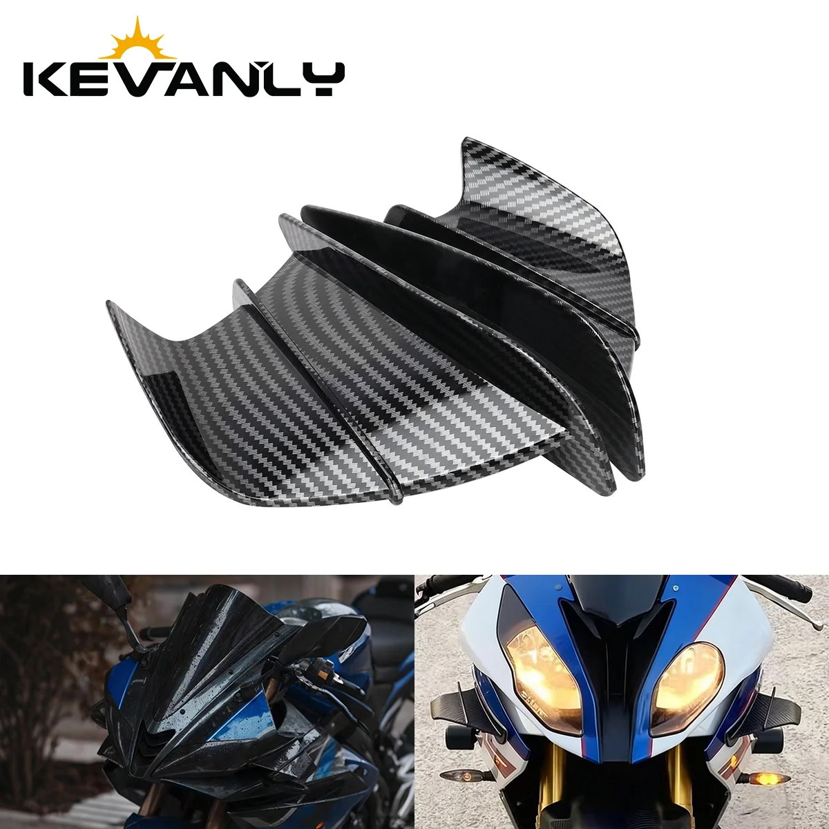 Motorcycle Winglet Aerodynamic Wing Kit Spoiler For Kawasaki Ninja ZX6R YAMAHA ZYF R1 R6 Universal Motor ATV UTV Accessories