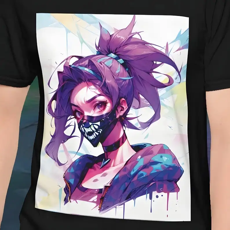 Gaming Tee - KDA Akali Watercolor Fanart Shirt | Gift for Him | | KDA Art Unisex Tee