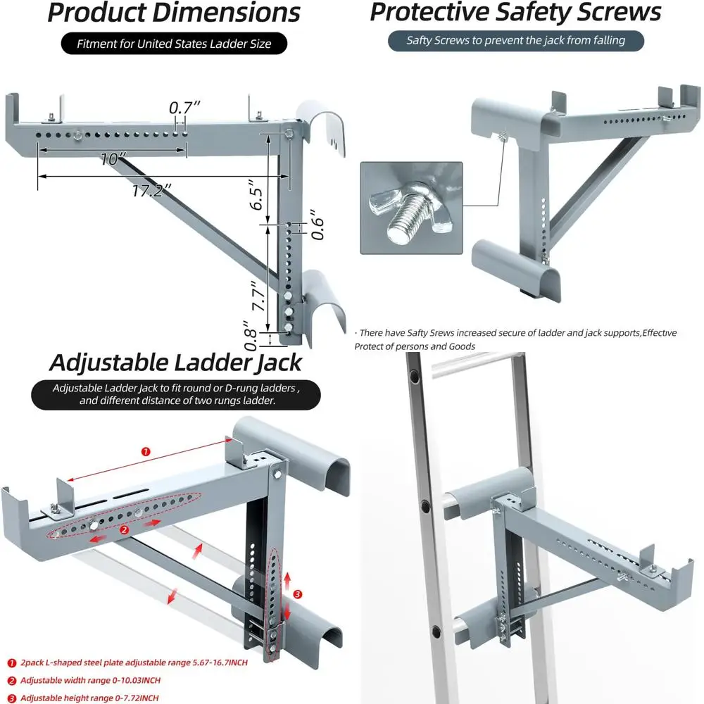 

Домкраты для лестниц, Короткие домкраты для лестниц - 2 шт., Серебристые