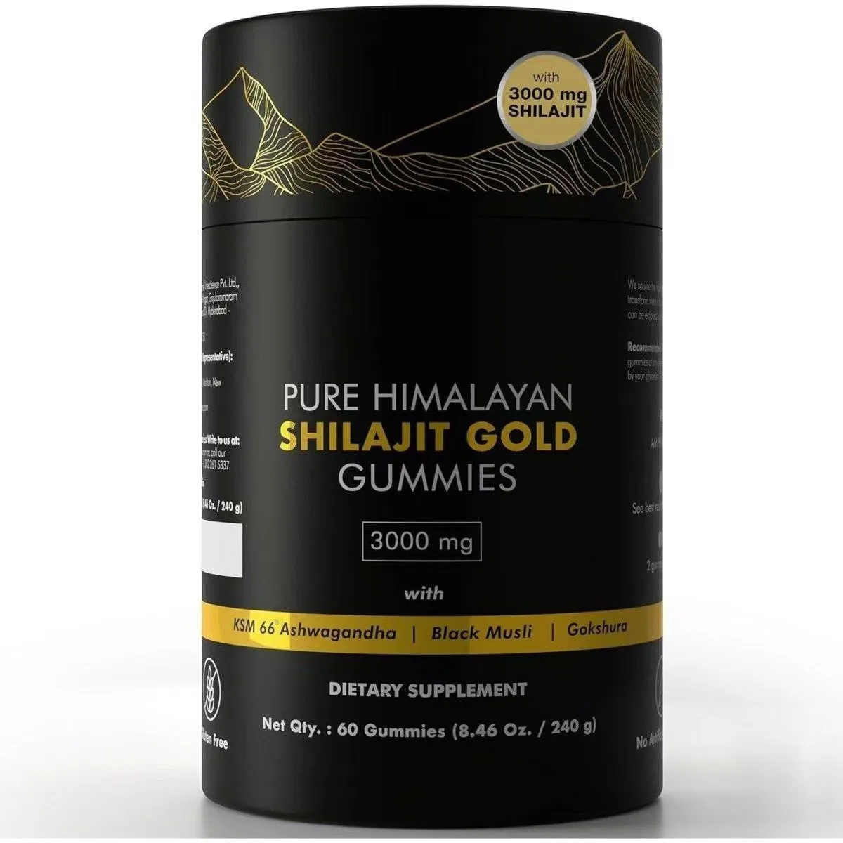 Gomitas de resina Shilajit del Himalaya, 3000mg, impulso de energía, ayuda a la recuperación muscular, Reduce la fatiga, suplemento vegetariano puro Shilajit