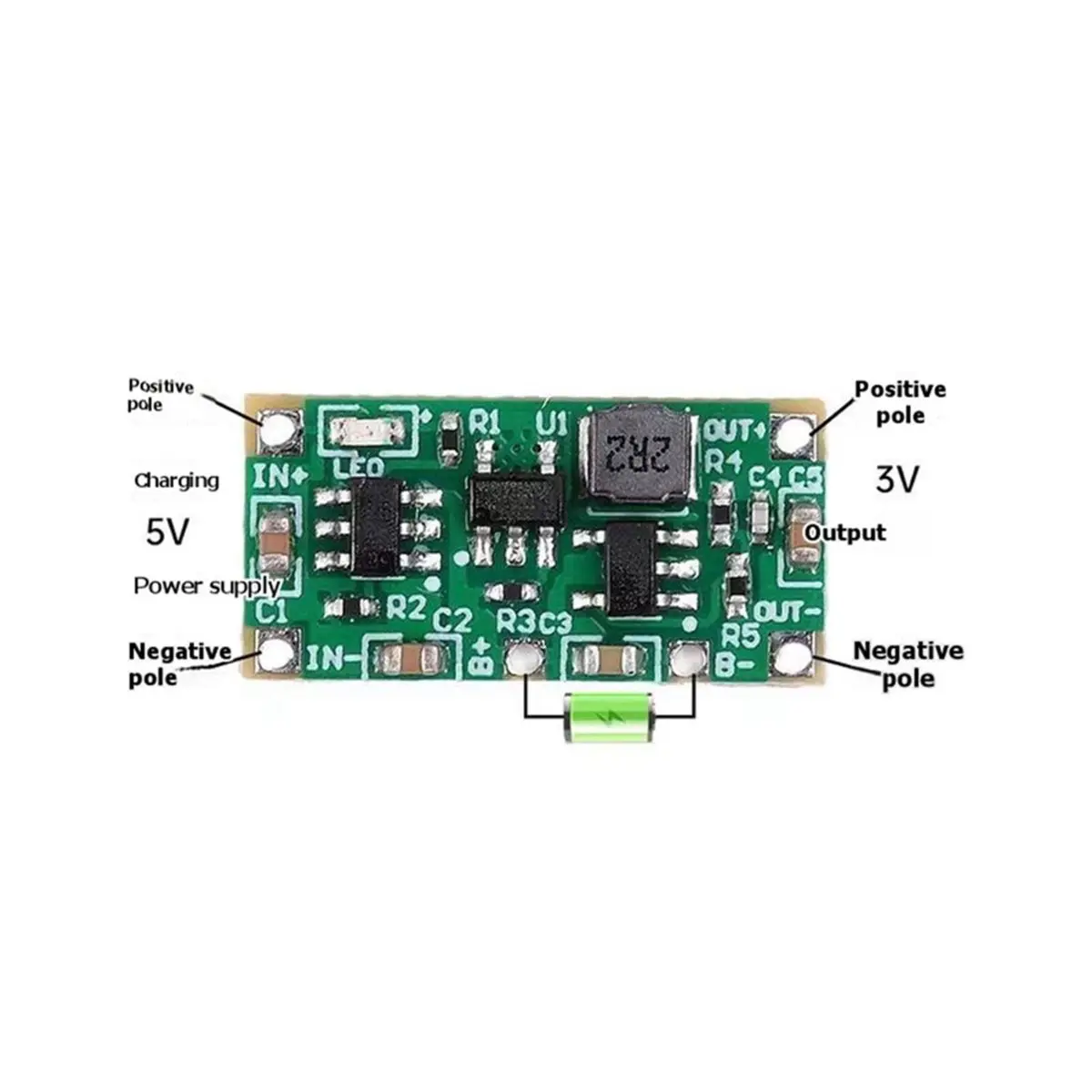 5Pcs 4.2V to 3V Output DC-DC Power Module 4.2V to 3V Step-Down Module Replace AA AAA Dry Battery