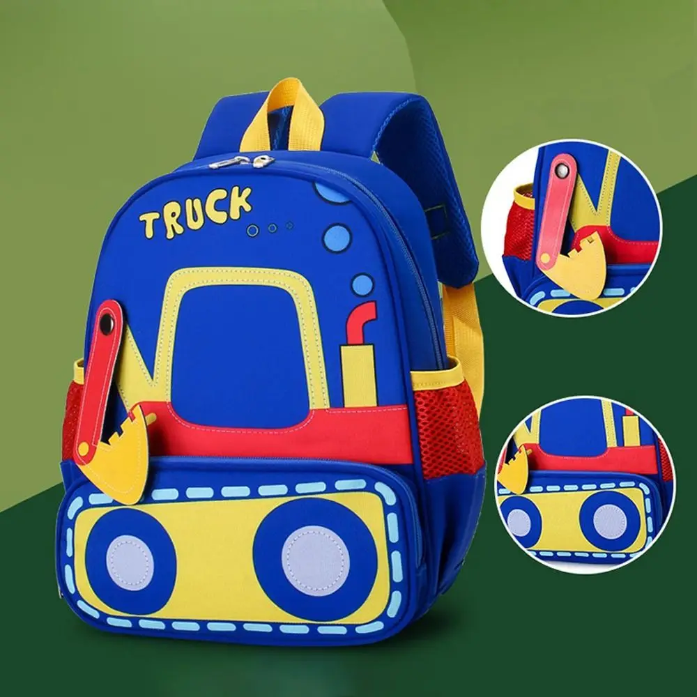 漫画ショベルカー子供スクールバッグ調節可能なストラップ軽量幼稚園スクールバッグ広々としたコンパートメント