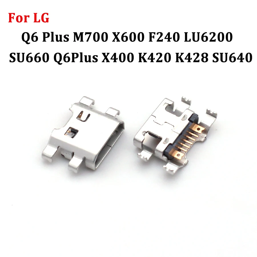 50-100Pcs USB Charging Port Connector Charger Dock Plug For LG Q6 Plus M700 X600 F240 LU6200 SU660 Q6Plus X400 K420 K428 SU640