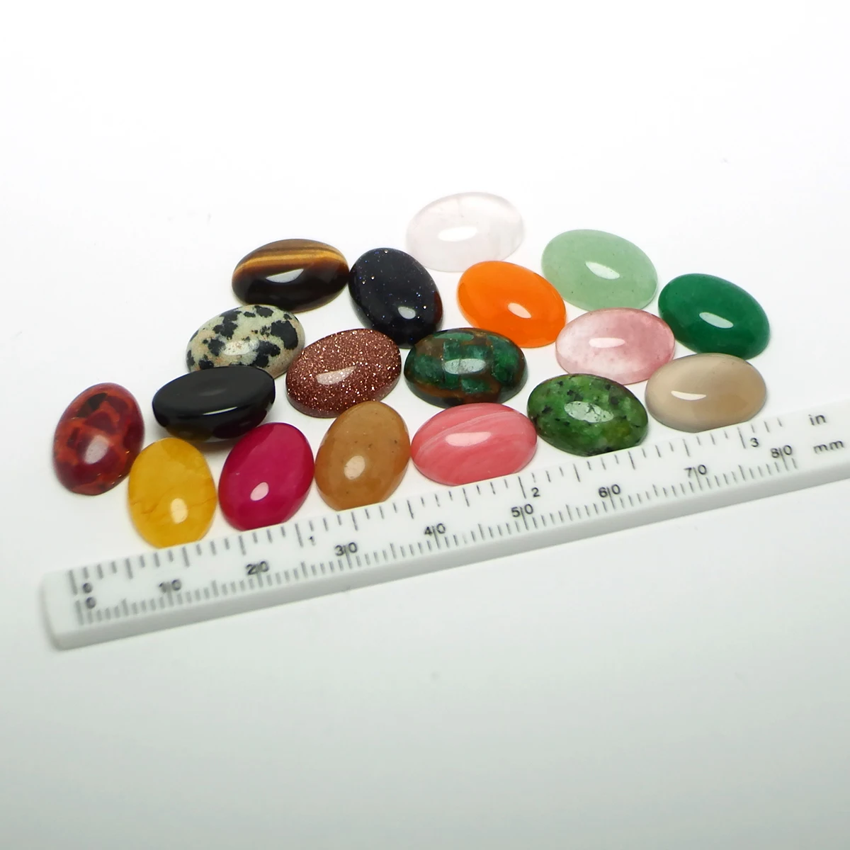 Oval Cabochon Stones,10x14mm Polished Flat Back Stone,Earring Jewelry Necklace Making,Pendant Accessories，Mix Random 10pcs