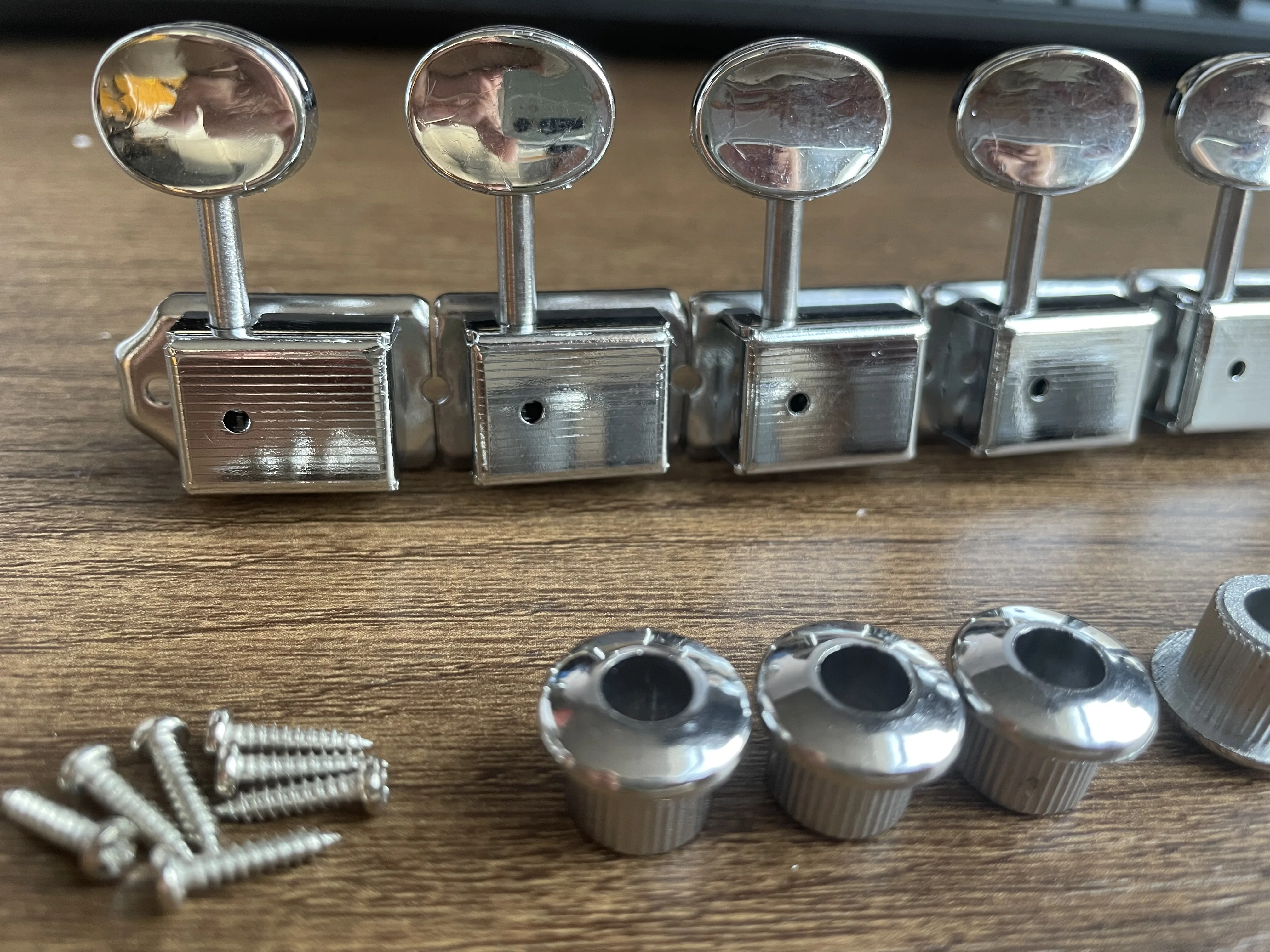 Vintage Electric Guitar Tuning Pegs, Keys Machine Heads Tuners, 6-In-Line Guitar Parts, 8mm, 10mm Holes, Euro Photos, 6R