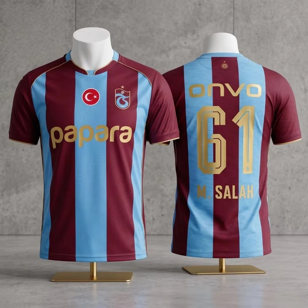 2026 Summer Trabzonspor Salah 61# Football Jersey, Men New 3D Print Sports Football T-shirt, Breathable Quick Drying Clothing