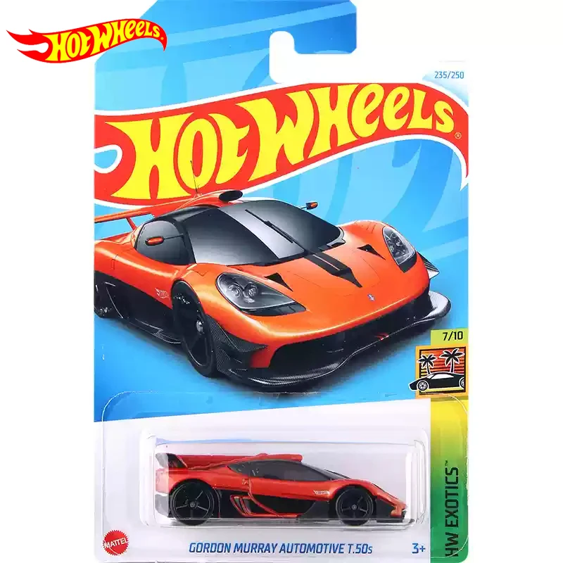 24P Original Hot Wheels Car Gordon Murray Automotive T.50s Toys for Boys 1/64 Diecast Vehicle Alloy Model Juguetes Birthday Gift