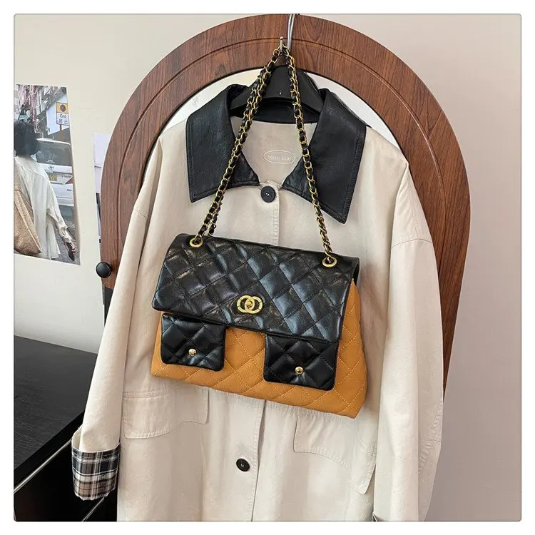 Herfst 2025, trendy kettingtas - met diamant gewatteerde draagtas, meerweg schouder-/crossbodytas, vintage designertas voor dagelijks gebruik