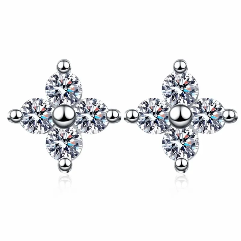 

Star Earrings 0.8CT Moissanite Diamond PT950 Platinum Earplug Stud Women Wedding Jewelry Daughter Girlfriend Birthday Gift