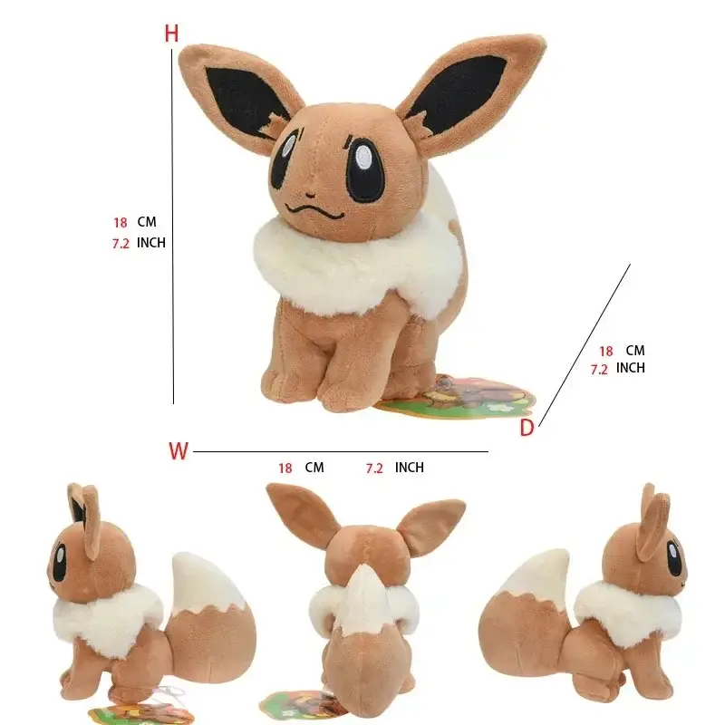 دمية محشوة لشخصيات Leafeon Vaporeon Glaceon Sylveon Espeon Umbreon، حيوانات محشوة ناعمة، دمى كرتونية قابلة للجمع - 5