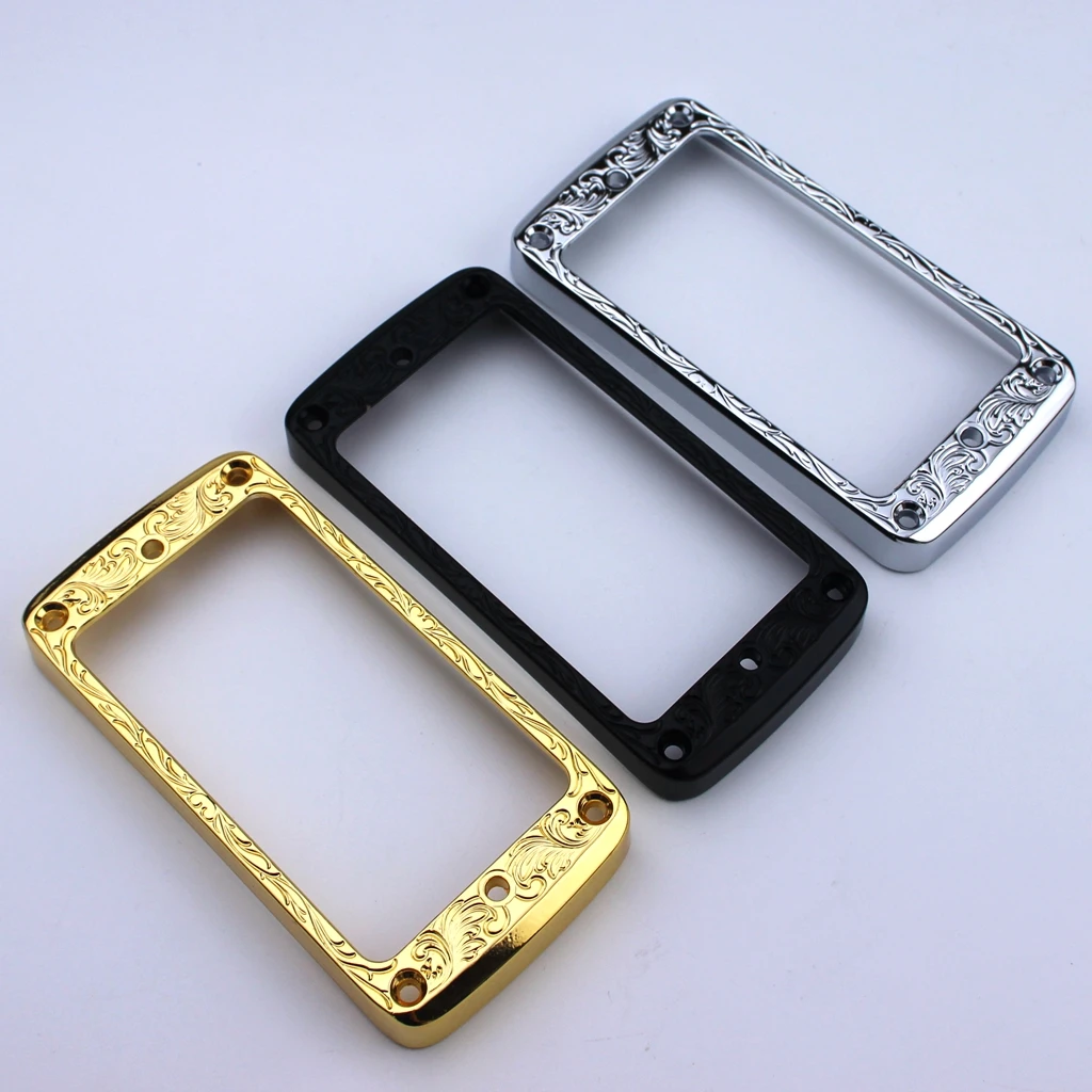 Set di anelli di montaggio Pickup Humbucker in metallo curvo con fondo curvo-telaio di copertura Pickup ponte e collo con basso stile Les Paul LP