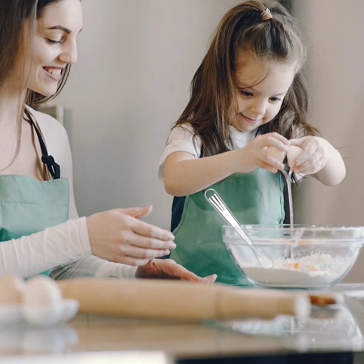 

2pcs Stainless Steel Hand Whisk Mixer For Egg Baking Coffee Milk Tea Sauce Pancake Batter Kitchen Gadget Comfortable