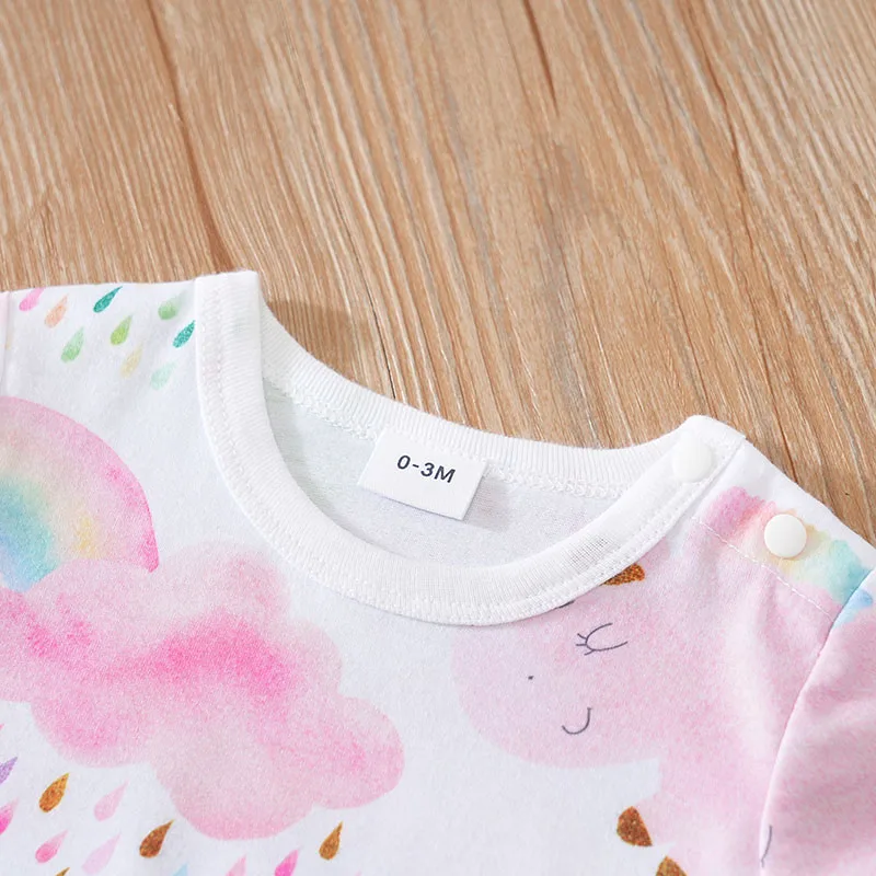 Newborn Baby Clothes Cloud printing Fashion Infant Jumpsuit Toddler Short Sleeve One piece Pajamas unisex Bodysuit Summer Romper