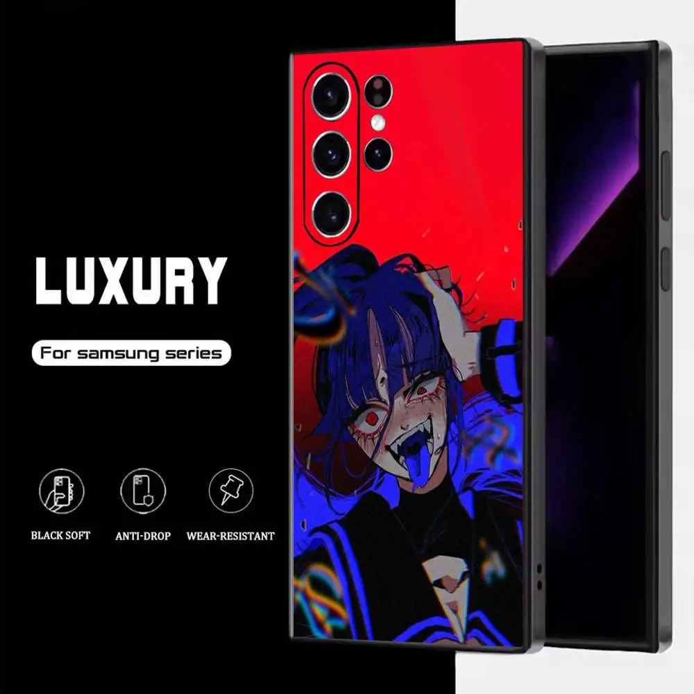 Custodia per telefono artista A-Ado per Samsung S25, S24, S23, S22, S21, S20, S10, Ultra, Plus, Lite, FE, Cover morbida in silicone nero