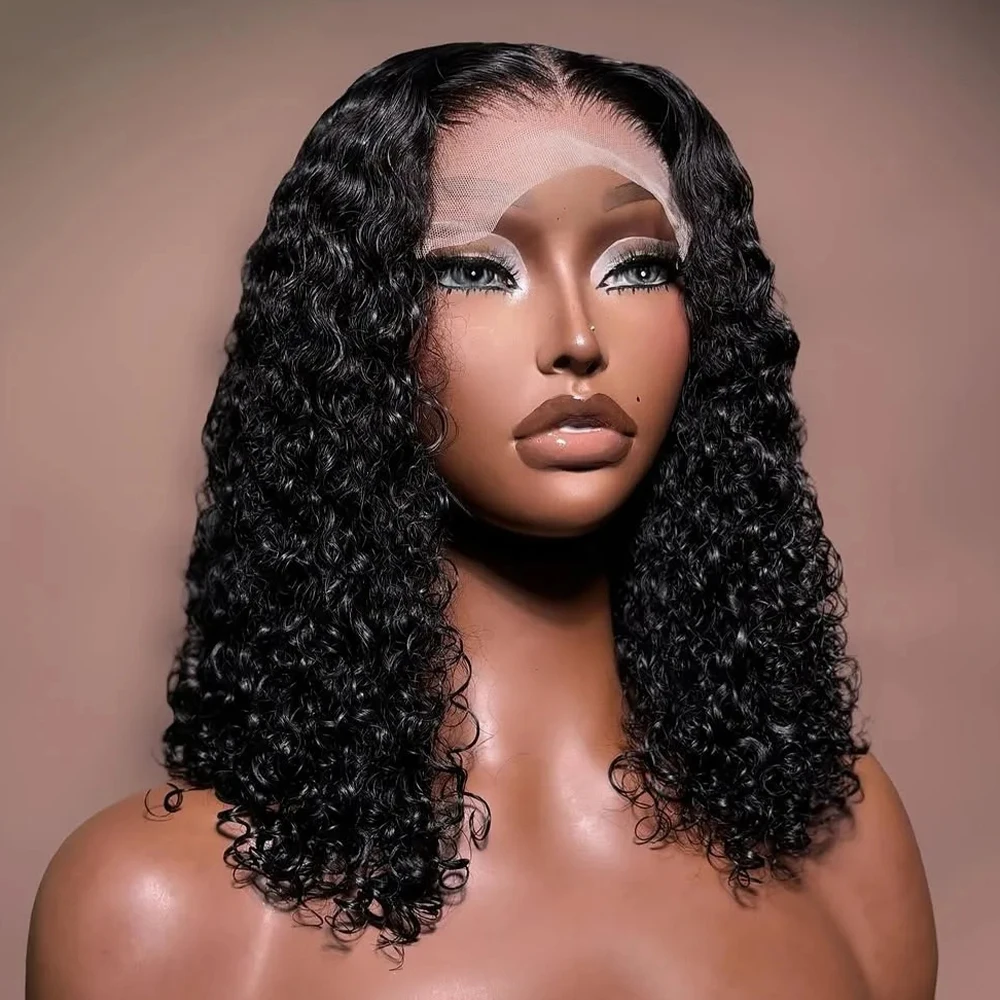 Короткие кудрявые вьющиеся волосы, бесклеевые парики, 100% человеческие волосы, 13 × 4/13 × 6 HD, прозрачный кружевной фронтальный парик, 8-14 дюймов, плотность 250/350 для женщин