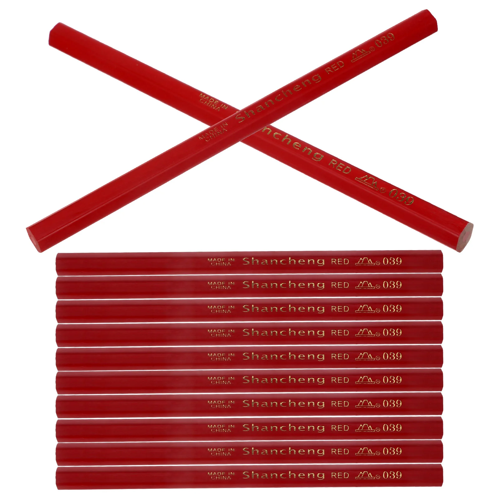 20 Pcs Red Hex Pencil Pencils Bulk Carpenter Wooden Engineering Drawing Supply Mason