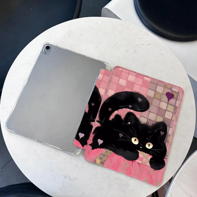 

Cute Black Cat Tablet Case for IPad 10.2 Case 7/8/9th Generation Pro 11 2nd 3rd 4th Ipad Mini6 8.3 IPad Air 4 10.9 2020 Air 5