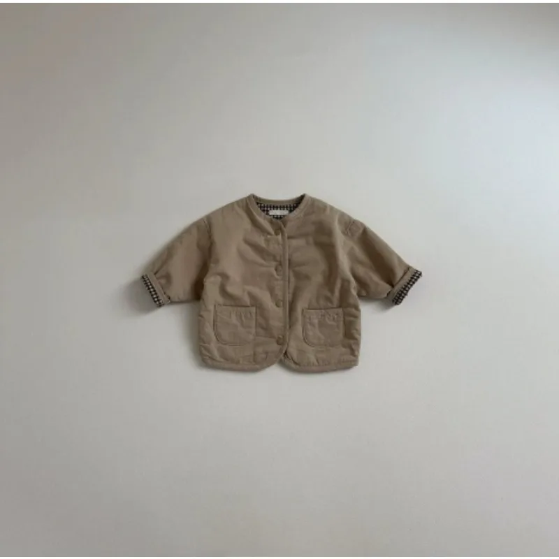 Autumn New Baby Reversible Coat Cotton Infant Girl Long Sleeve Plaid Cardigan Toddler Boys Casual Jacket Children Clothes
