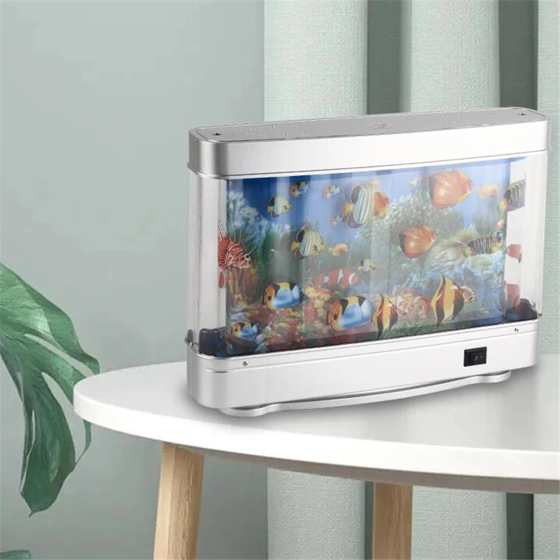 Lâmpadas artificiais para peixes tropicais, Luz decorativa do aquário, Oceano virtual, Dinâmico, Candeeiro de mesa LED, Decoração do quarto bonito,
