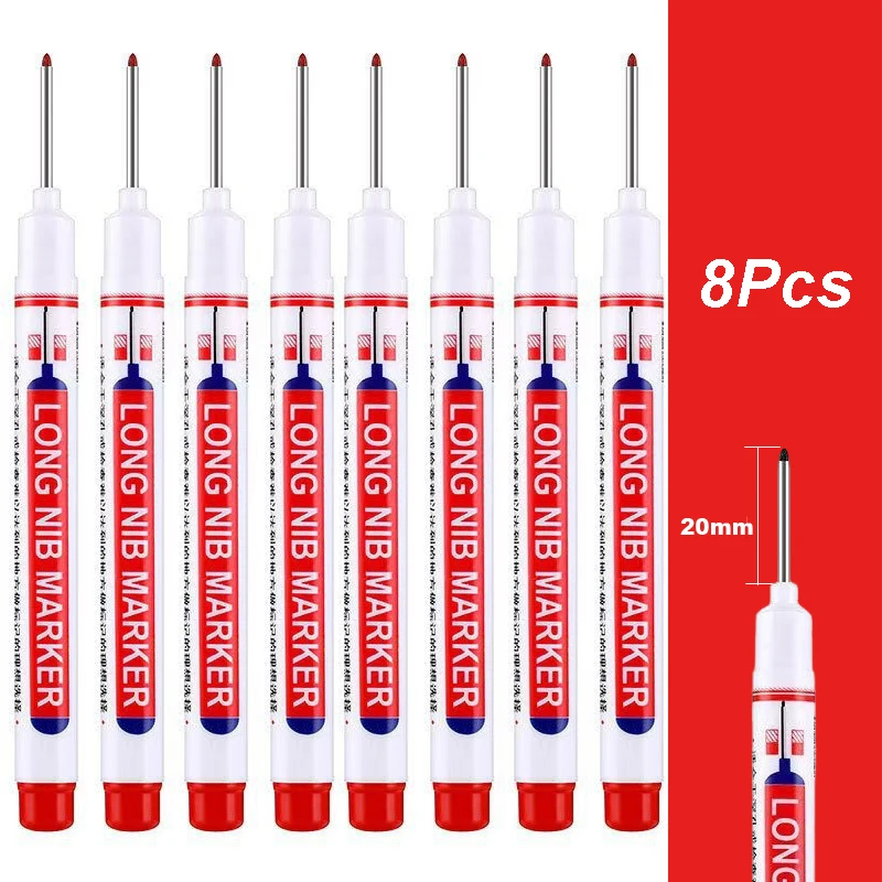 4–100 Stück, 2 cm, wasserdicht, langer Kopf, Tiefloch-Markierungsstift für Metall, Schreiner, Rot/Schwarz/Blau/Grün/Weiß, Holzbearbeitungswerkzeuge