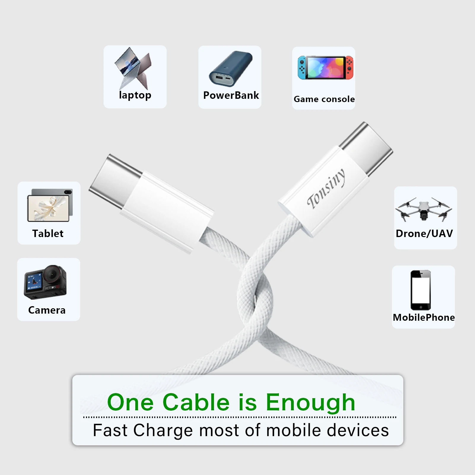 Cable USB-C Original de 60W para Apple iPhone Air 17 16 15 cable para Samsung Honor Xiaomi Google tipo C línea de tejido eyector de tarjeta sim