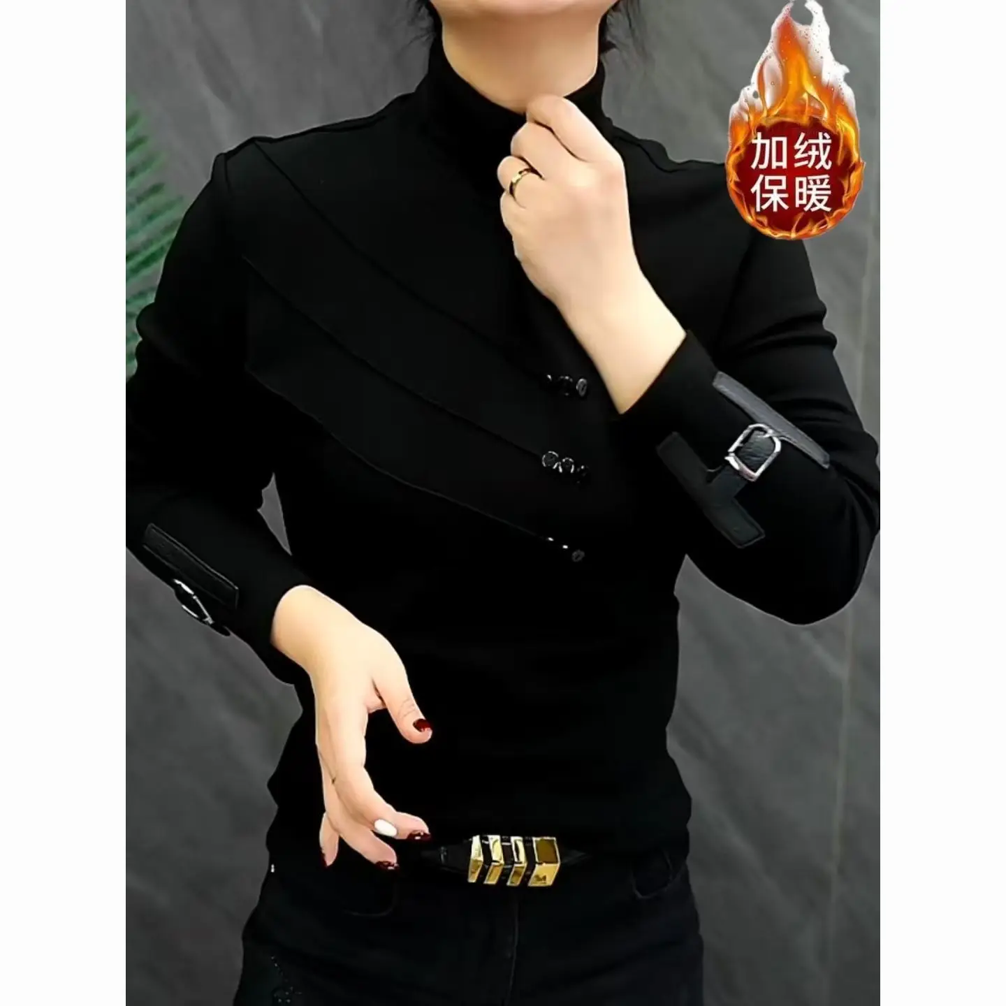 2026 New Turtleneck Bottom Slim T-shirt Autumn Winter Velvet Warm Men's Long-sleeved Sweater Sports Clothing T Shirt for Men