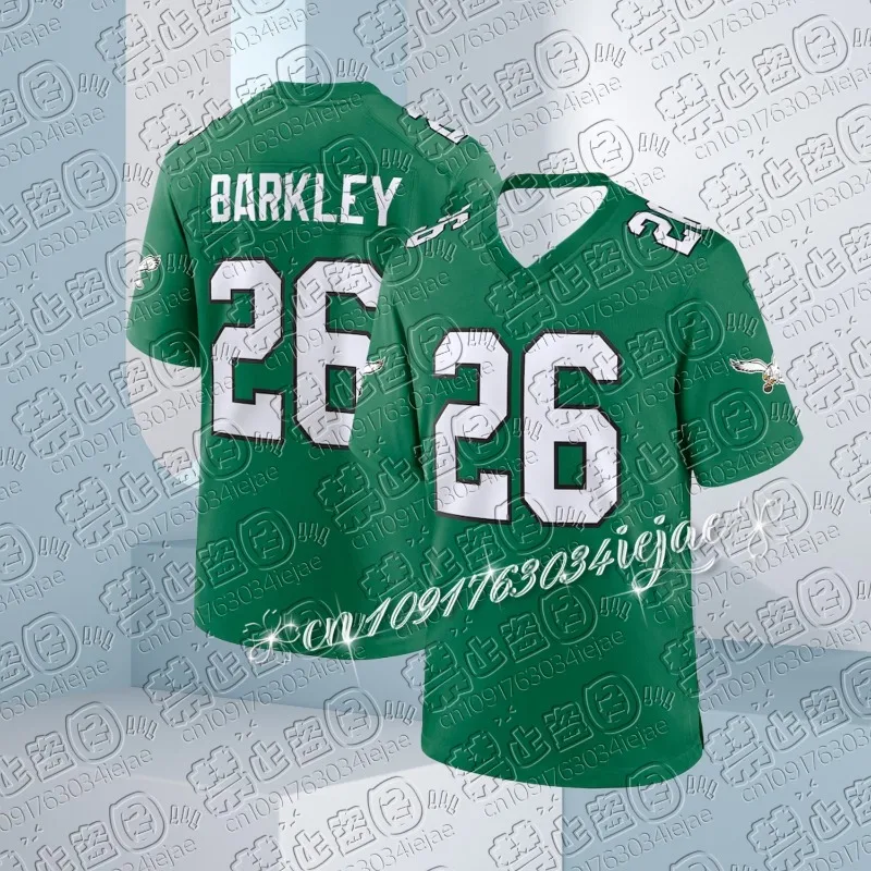 Sportbekleidung Kurzarm BowI LIX Pastime Unser T-Shirt Aufwärmen Outdoor Rugby Fußball Sport Top Kit Saquon Barkley Erwachsenenshirt # 26