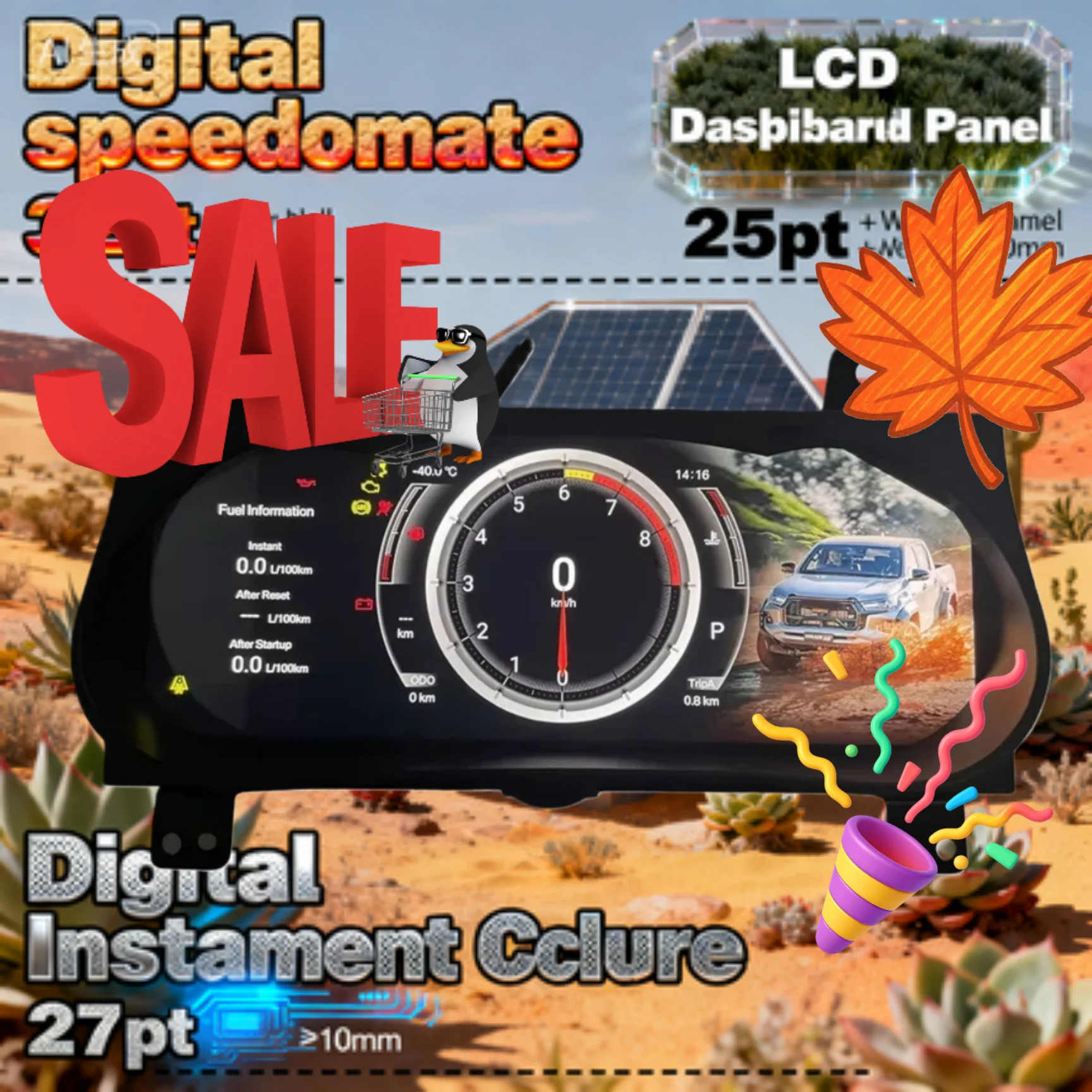 NEW for Toyota Hilux Fortuner 2016-2024 instrument Virtual Cockpit Digital Cluster Car Odometer Screen Dashboard LCD Speed Meter