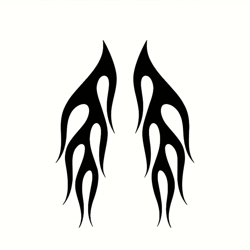 Set of 2 flame-themed decorative stickers, suitable for cars, motorcycles, and bicycles