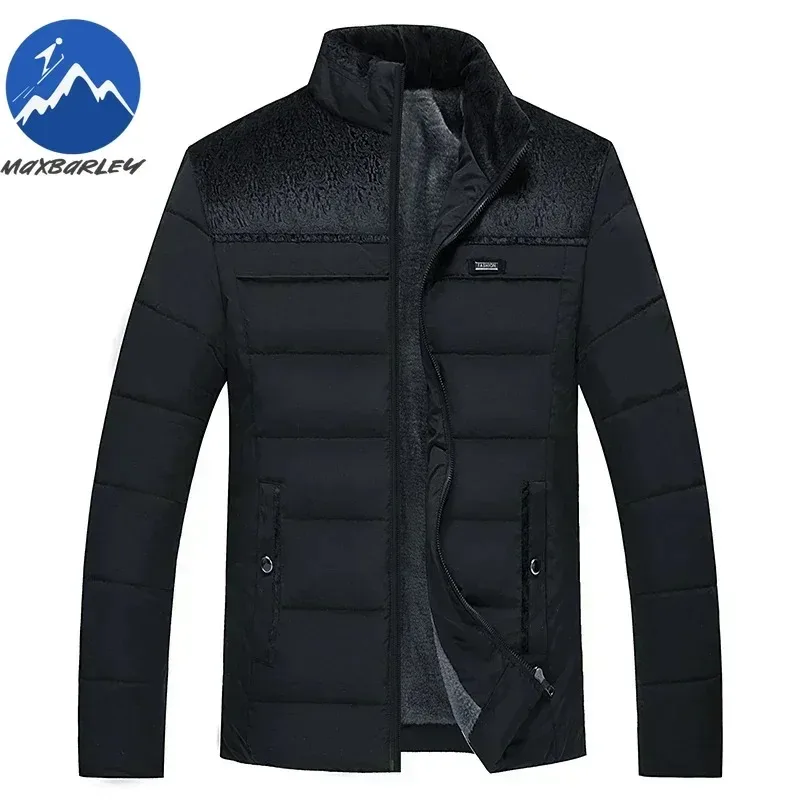 

Мужская зимняя флисовая куртка, высококачественная легкая парка в корейском стиле с воротником-стойкой, деловая уютная толстая теплая стеганая куртка для отдыха