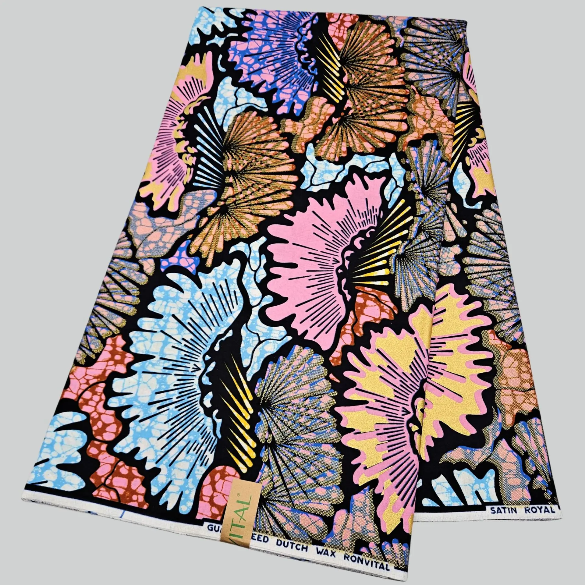 

6Yards Long Leaves Printed Cotton African Style Wax Fabric for DIY Sewing Dress Clothes Sofa Curtain Tablecloth 120CM Wide R2814